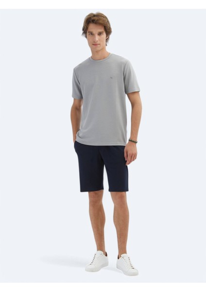 Gri Düz Bisiklet Yaka T-Shirt fiyatları