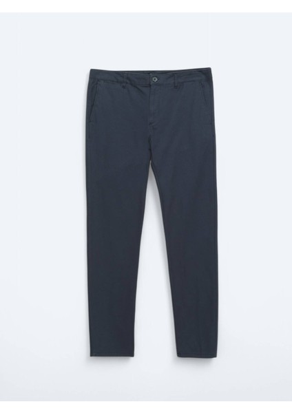 Lacivert Düz Dokuma Regular Fit Casual Pamuk Karışımlı Pantolon indirimleri