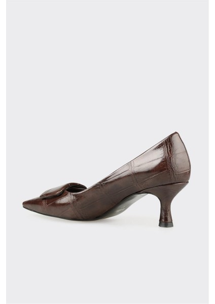 Kahve Kadın Orta Topuk Ayakkabı modelleri