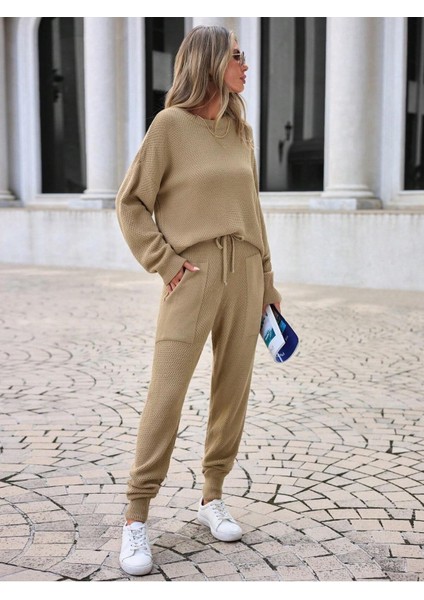 Kadın Rahat Kalıp Örgü Triko Tasarım Takım indirimleri