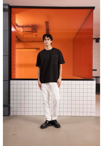 Gmg Fırenze Bisiklet Yaka Siyah Erkek T-Shirt GU25MSS03022