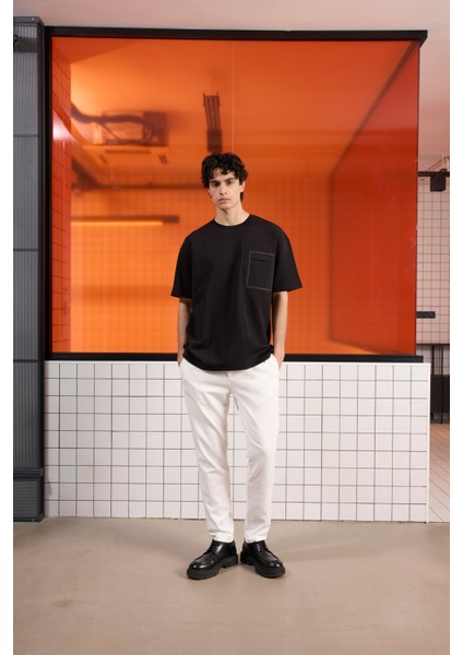 Gmg Fırenze Bisiklet Yaka Siyah Erkek T-Shirt GU25MSS03022