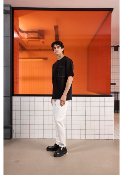 Gmg Fırenze Bisiklet Yaka Siyah Erkek T-Shirt GU25MSS03022