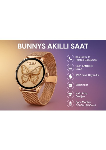 Poco X6 Pro Uyumlu 1.43" Amoled Ekran Akıllı Saat – Su Geçirmez Kadınlar Için