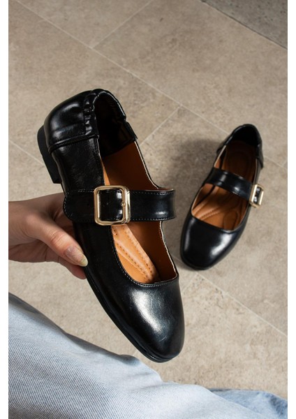 Zora Kadın Lastikli Günlük Babet Siyah