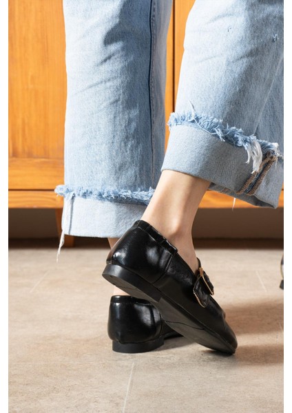 Zora Kadın Lastikli Günlük Babet Siyah modelleri