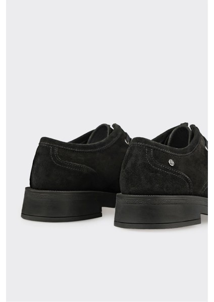 Siyah Deri Kadın Günlük Bağcıklı Ayakkabı indirimleri