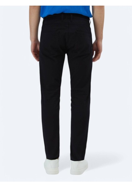 Siyah Düz Dokuma Slim Fit Casual Pamuk Karışımlı Pantolon indirimleri