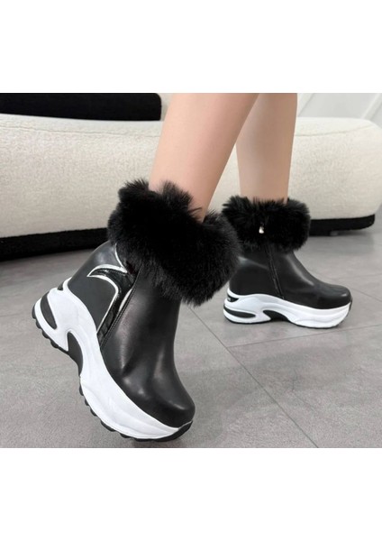 Kadın Gizli Dolgu Kürklü Kışlık Şık Bot