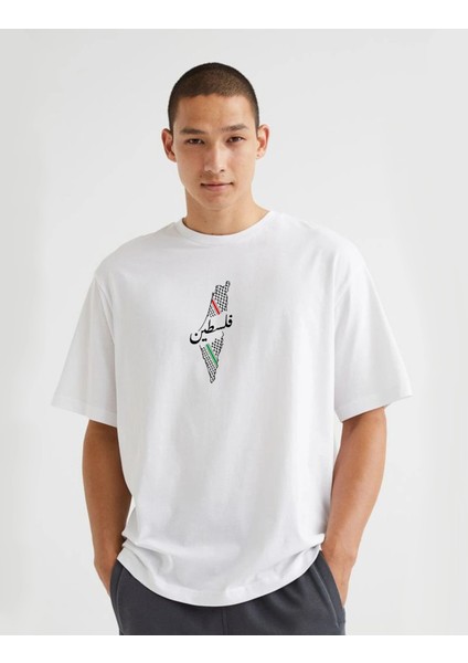 Plastıne Baskılı Tişört – Oversıze Kalıp – 1. Sınıf Kaliteli Kumaş fırsatları