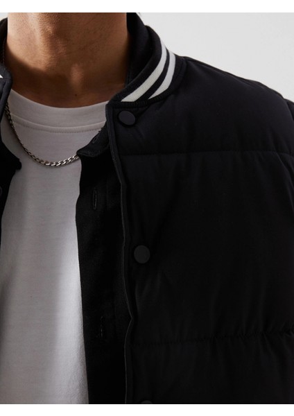 Xsıde Siyah Standart Kalıp Kolej Yaka Erkek Şişme Yelek modelleri