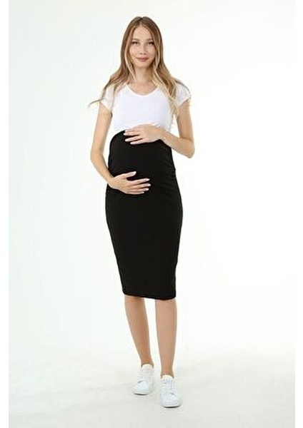 MYRA9040 Beli Ayarlanabilir Hamile Etek -Siyah