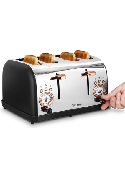 YK-628T 4 Dilimli Geniş Yuvalı Ekmek Kızartma Makinesi