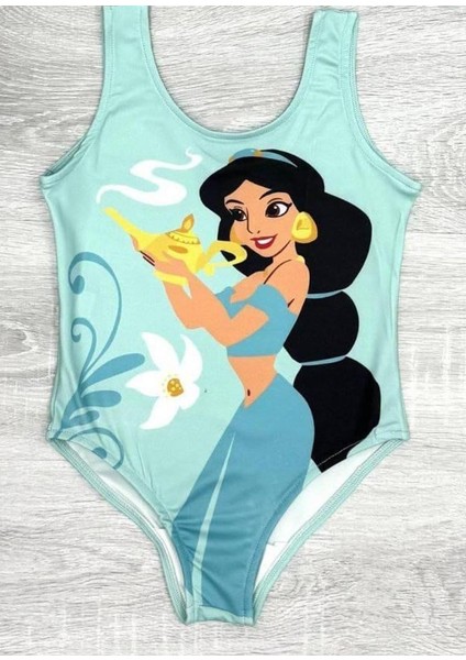 Disney Prenses Jasmine Baskılı Kız Çocuk Mayo -5556- Mavi indirimleri