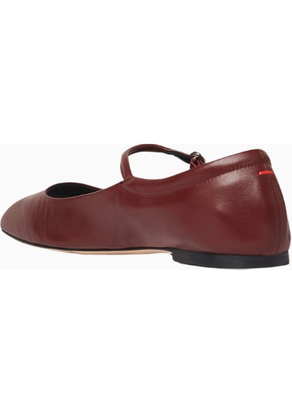 Aeyde Uma Babet, Bordo Nappa Deri, Kare Burun, Tokalı Italyan El Yapımı Lüks Tasarım modelleri