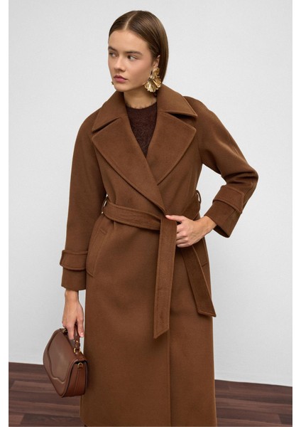 Reglan Kol Çıt Çıt Kapamalı Ara Boy Kaban Tütün 3145 modelleri