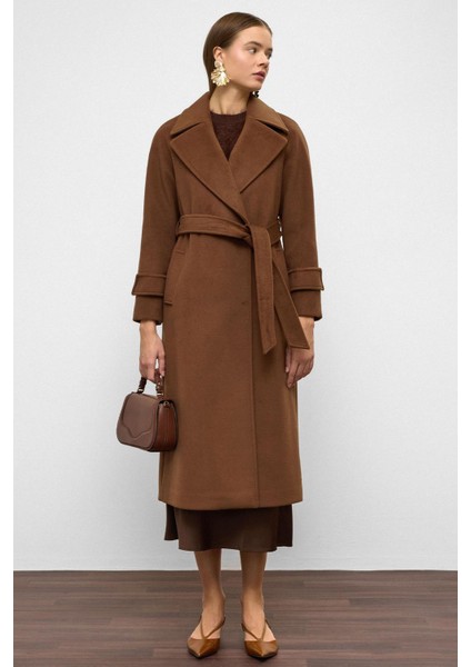 Reglan Kol Çıt Çıt Kapamalı Ara Boy Kaban Tütün 3145 fırsatları