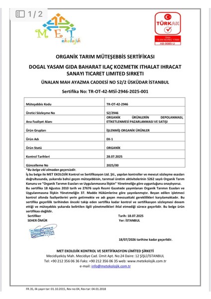 Organik Karakovan Petek Bal(Bingöl Karlıova) 500 gr 2'li Set