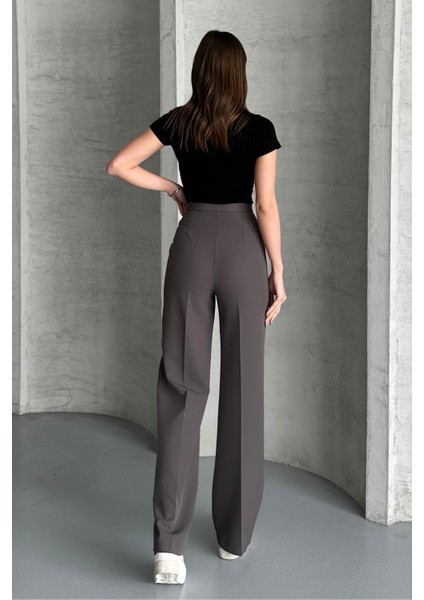 Kadın Yeni Sezon Yüksek Bel Klasik Antrasit Kumaş Pantolon Antrasit / L fiyatları