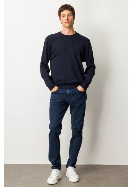 Erkek Sıfır Yaka Çelik Örgü Yün Kazak K.lacivert fırsatları