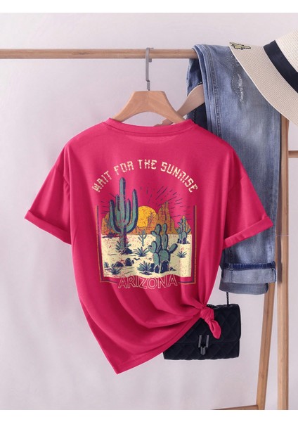 -Kadin Pamuklu Le Soleıl Yazılı Baskılı Tasarım T-Shirt fiyatları