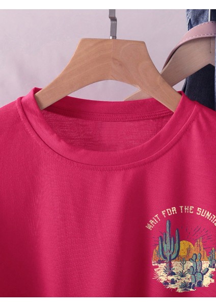 -Kadin Pamuklu Le Soleıl Yazılı Baskılı Tasarım T-Shirt modelleri