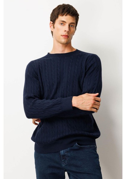 Erkek Sıfır Yaka Saç Örgülü Kazak K.lacivert fiyatları