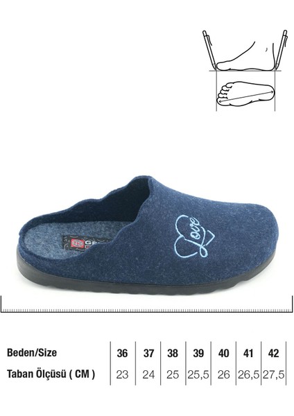 Kadın Kışlık Nakışlı Kalpli Tasarım Rahat Taban Ev Bahçe Terlik fiyatları
