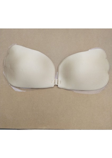 Yapışkanlı Sütyen, Görünmez Askısız ve Sırtsız -Dikişsiz Sütyen, Etkili Önden Klipsli-A Beden-Ten