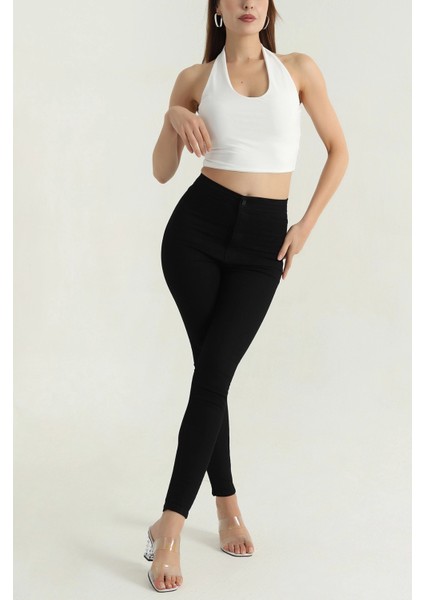 Bella Sıknny Siyah Keten Pantolon 1157