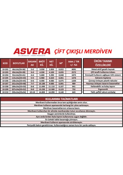 6+6 ÇİFT ÇIKIŞLI PROFİL MERDİVEN indirimleri