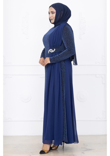 Nil Abiye Elbise Indigo