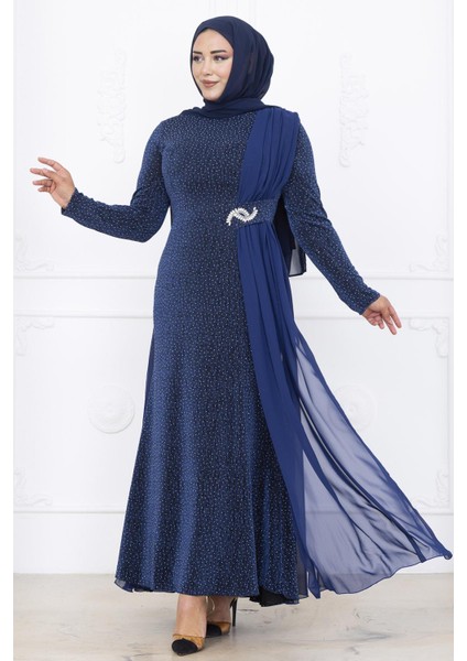 Nil Abiye Elbise Indigo