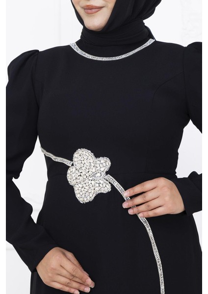 Zühre Tesettür Abiye Siyah