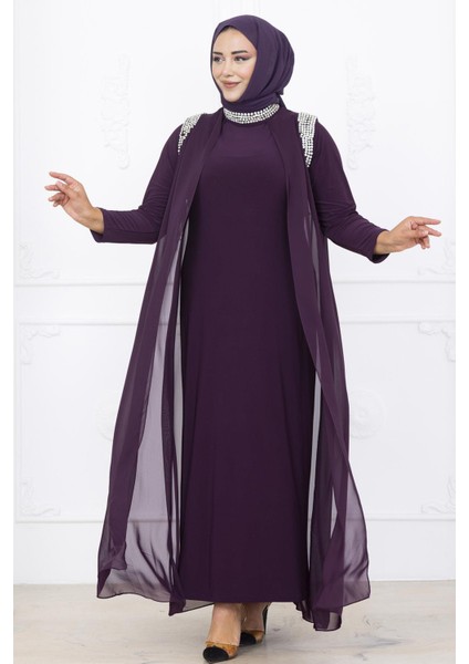 Zambak Abiye Elbise Mürdüm indirimleri