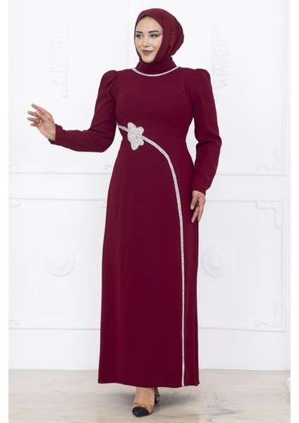 Zühre Tesettür Abiye Bordo fırsatları
