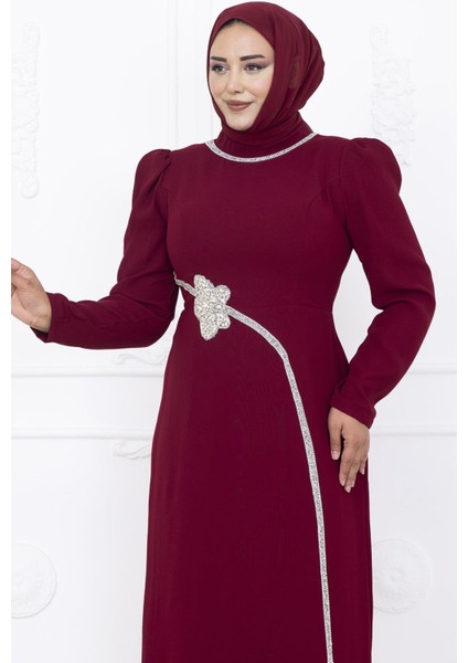 Zühre Tesettür Abiye Bordo indirimleri