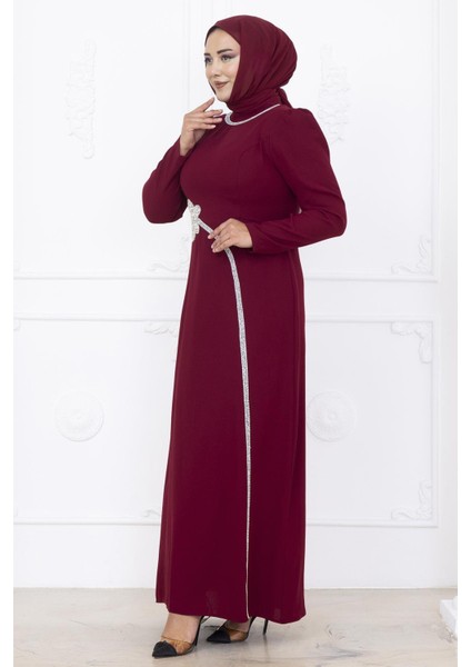 Zühre Tesettür Abiye Bordo