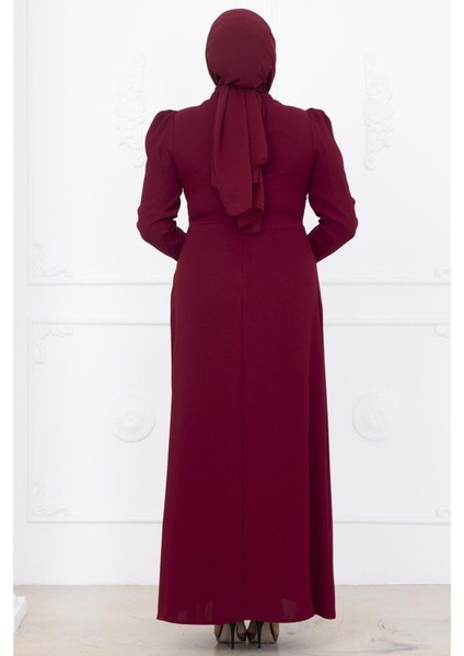 Zühre Tesettür Abiye Bordo