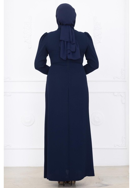Zühre Tesettür Abiye Lacivert