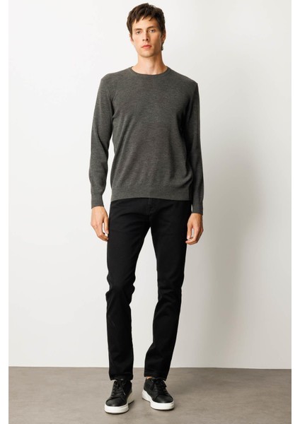 Erkek Sıfır Yaka Çelik Örgü Yün Kazak K.füme fiyatları