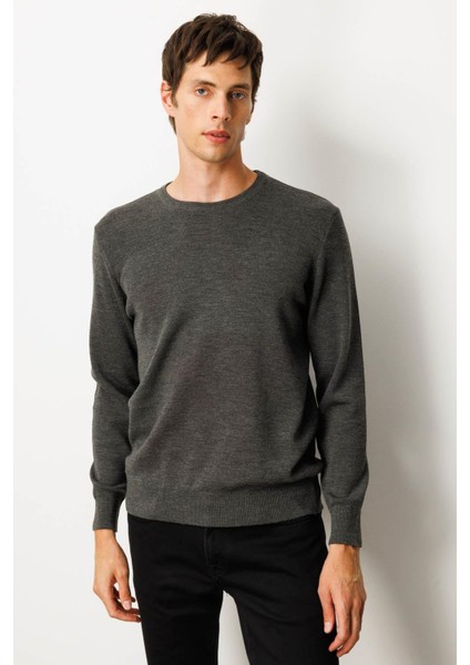 Erkek Sıfır Yaka Çelik Örgü Yün Kazak K.füme fırsatları