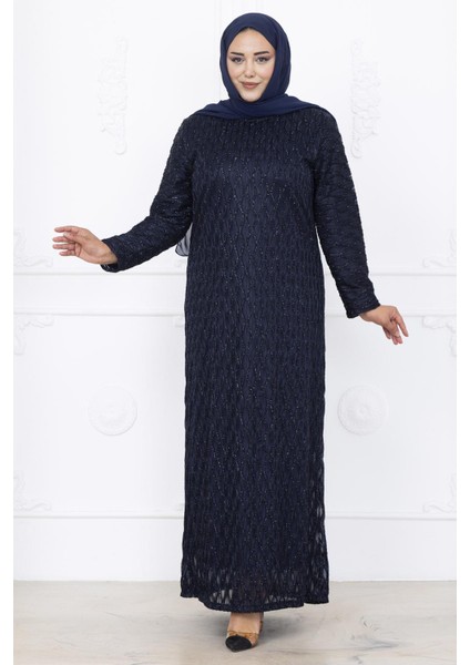 Mahi Dantel Abiye Elbise Lacivert