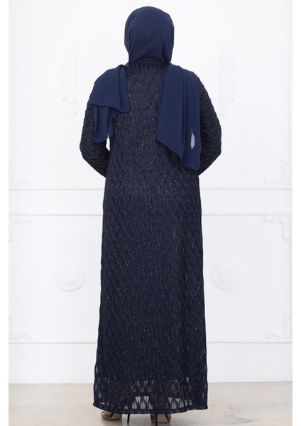 Mahi Dantel Abiye Elbise Lacivert