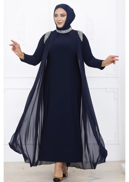 Zambak Abiye Elbise Lacivert indirimleri