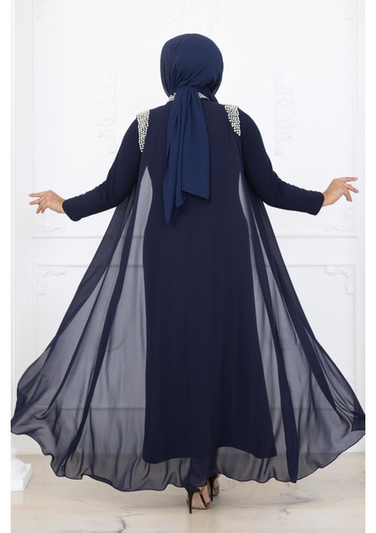 Zambak Abiye Elbise Lacivert