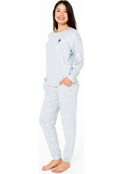 Kadın Ince Polar Ev Giyim Pijama Takım