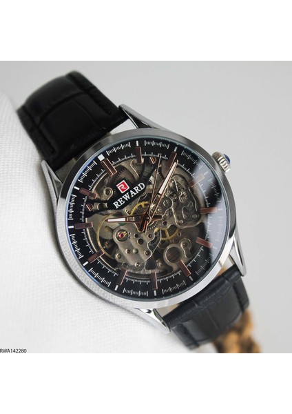 RWA142280 Deri Kordonlu Otomatik Erkek Kol Saati