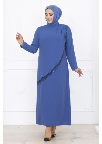 Melek Abiye Elbise Indigo