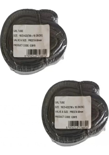 700X18 (700X20/23C) (18/23-622) Fv 80 mm Ince Subap Bisiklet Iç Lastiği x 2 Adet